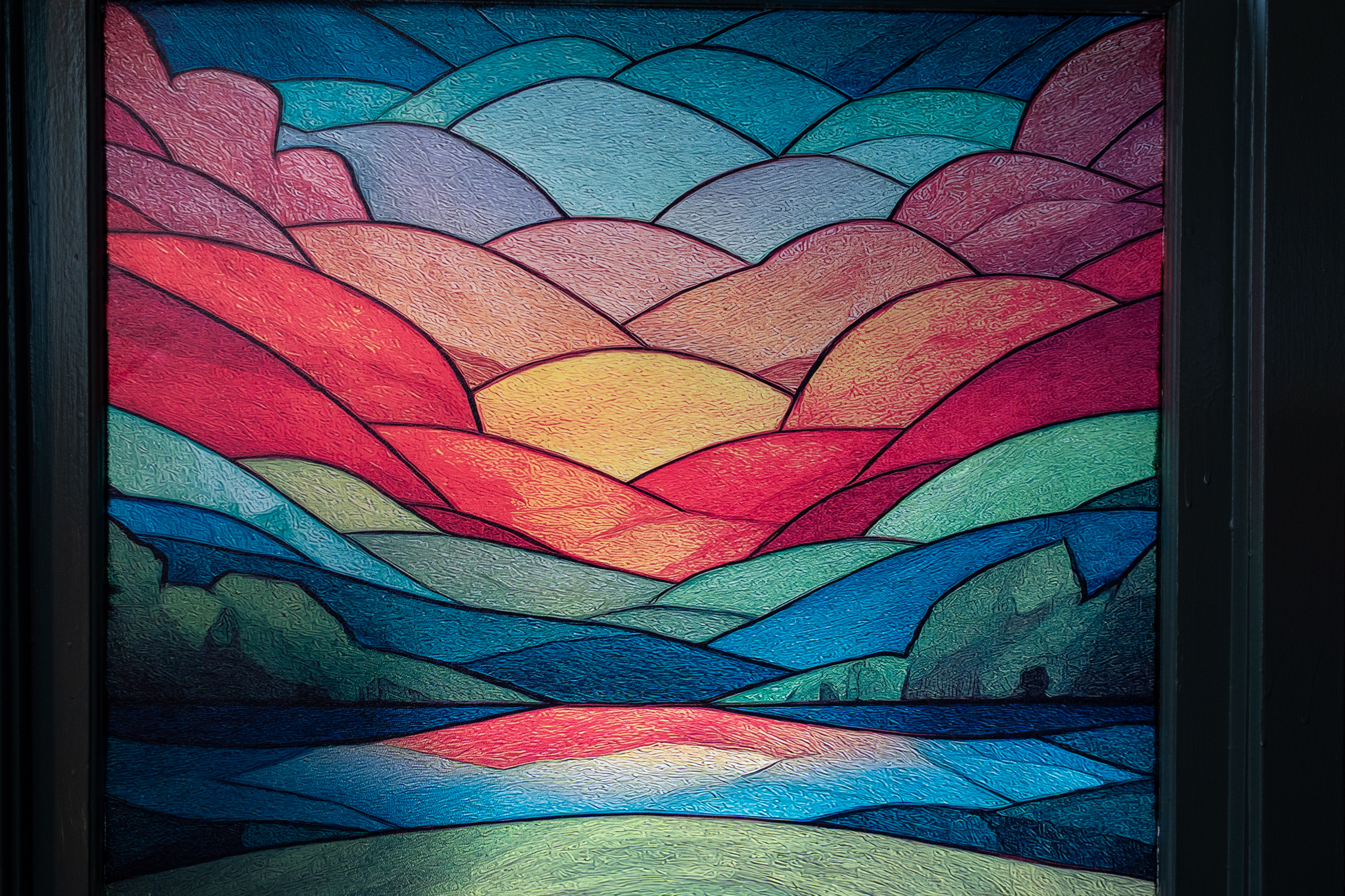 Stained glass art close-up